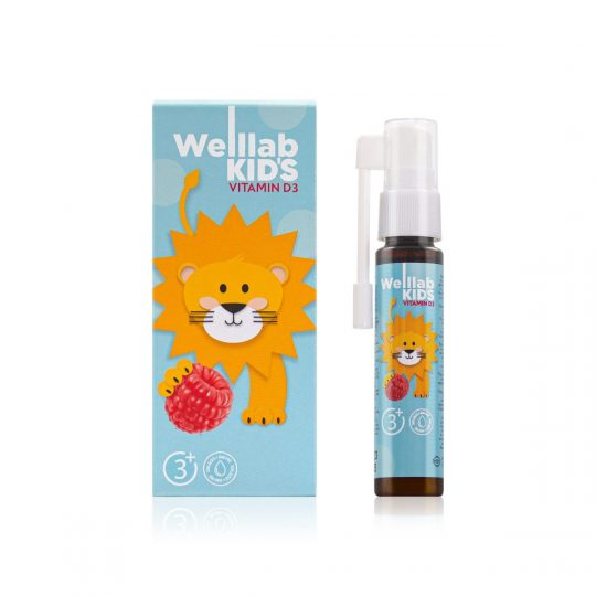 Cпрей с витамином D3 WELLLAB KIDS VITAMIN D3 со вкусом малины, 25 мл